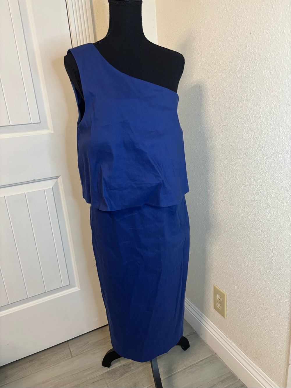 ANTONIO MELANI One-Shoulder Cobalt Blue Dress